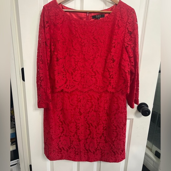 Alex Marie Dresses & Skirts - Good used condition Alex Marie Red Lace Dress size 16. Fully lined. Pretty!